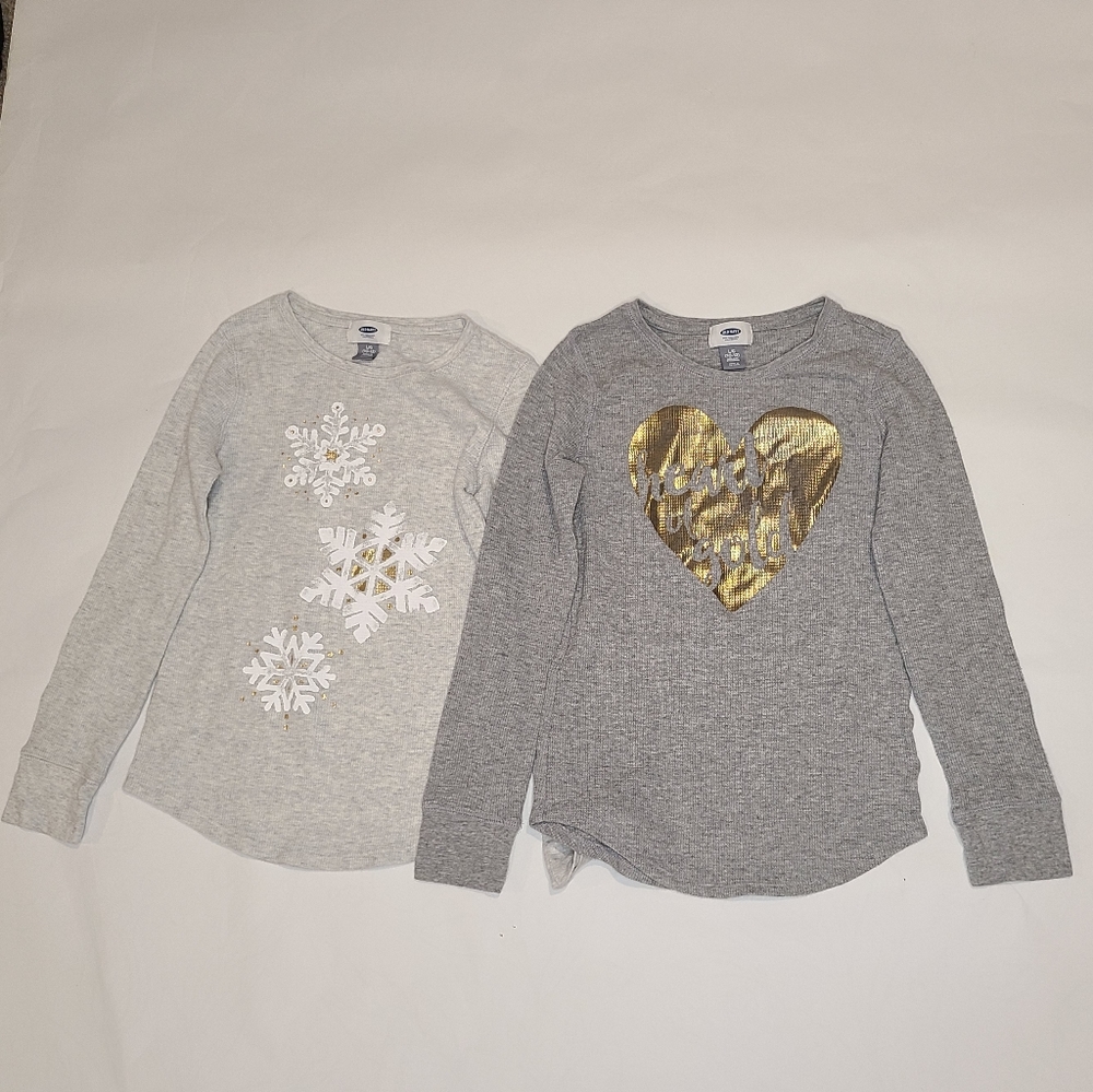 3/$15 2 Old Navy girl thermal long sleeve sz L